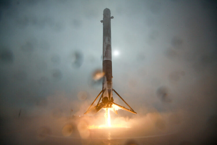 Concentrazione di litio dopo il rientro del razzo Falcon 9 2