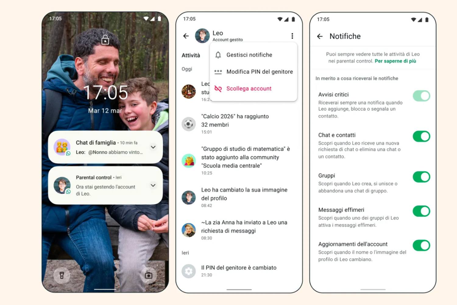 WhatsApp lancia account per utenti sotto i 13 anni, con supervisione dei genitori e specifiche restrizioni. 3