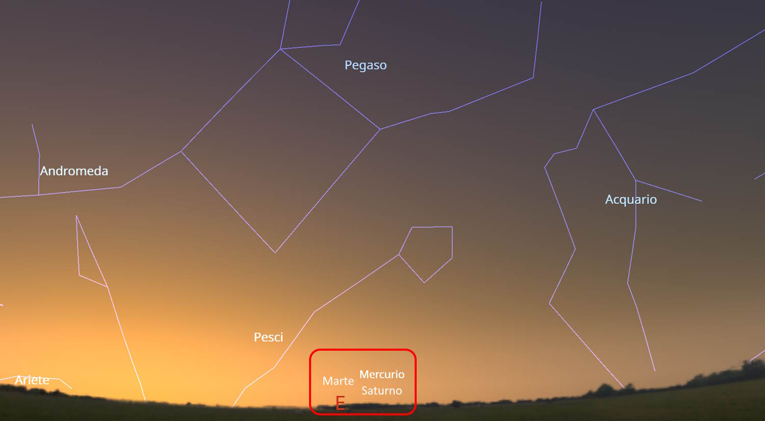 Non perdiamo l'opportunità di assistere al raro allineamento di Marte, Saturno e Mercurio: un'alba davvero unica. 3