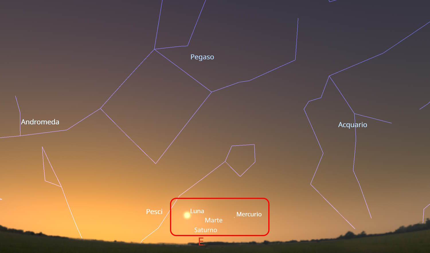Prepariamoci a un'altra mattina straordinaria, con la possibilità di osservare una meravigliosa sfilata di pianeti, Luna e stelle. 3