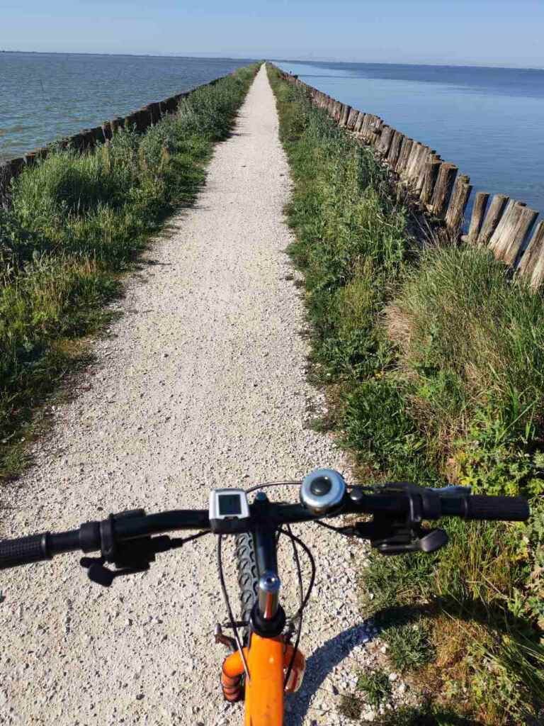 Argine degli Angeli: un'esperienza straordinaria di ciclismo sulla pista ciclabile che si estende tra acqua e cielo nel centro del Delta del Po. 15