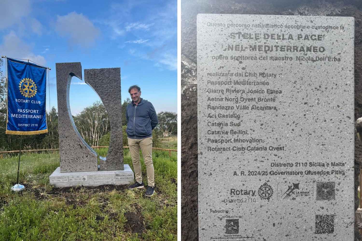 La Stele della Pace riacquista il suo splendore sull'Etna dopo il vandalismo: ripristinato il simbolo di unità tra i popoli. 4 La Stele della Pace riacquista il suo splendore sull'Etna dopo il vandalismo: ripristinato il simbolo di unità tra i popoli. 3